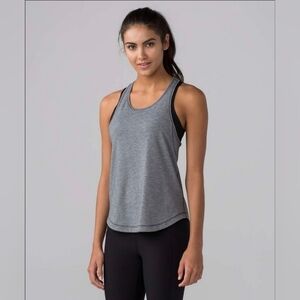 Lululemon Long Distance Tank – Heathered Black Size 6